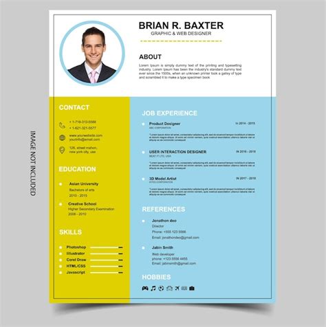 Portafolio De Currículum O Plantilla De Cv Limpio Y Moderno Psd Gratuito Vector Premium