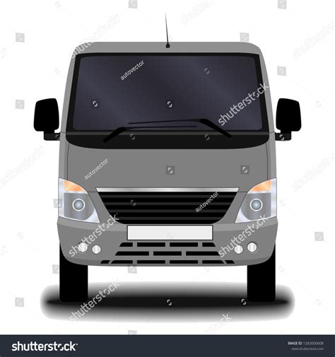 Realistic Truck Front View Stock Vector (Royalty Free) 1283000608 ...