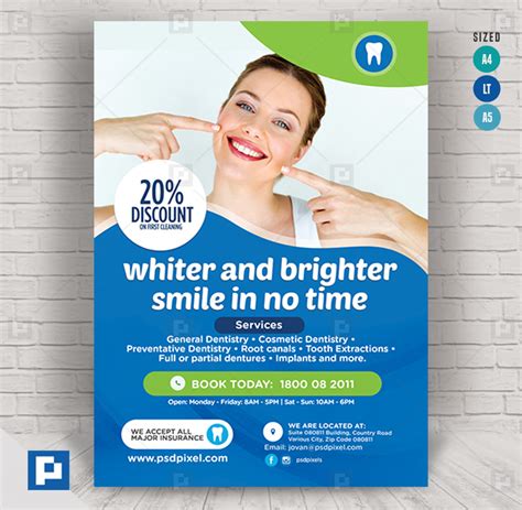 Dental Clinic Promotional Flyer - PSDPixel