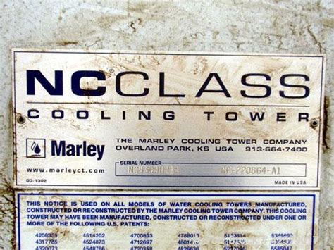 Used Marley NC Class Single Cell Cooling Tower