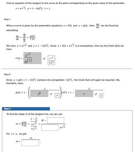 Solved Find An Equation Of The Tangent To The Curve At The