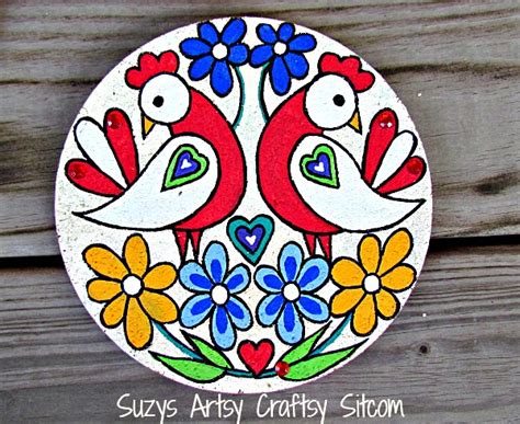 Love Birds Decorative Folk Art- with free patterns!