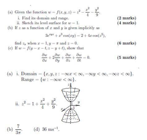 Solved A Given The Function W F X Y Z Z2−4x2−9y2 I Find