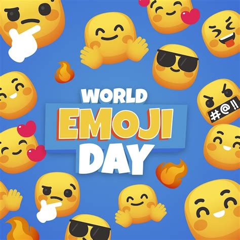 Fondo Plano Del D A Mundial Del Emoji Con Emoticonos Vector Gratis