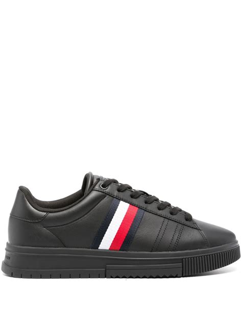 Tommy Hilfiger Tenis Con Agujetas Y Rayas Estampadas Negro Farfetch Mx