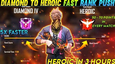 Diamond To Heroic Fast Rank Push In 3 Hours How To Push Rank In Free Fire Player 07 Youtube