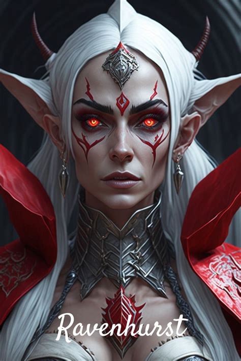 a woman with long white hair and red eyes wearing an elf costume ...