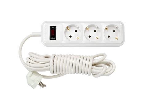 Удлинитель бытовой 3.5м, 3 розетки, 2.5кВт, 3х1.0mm2, с заземляющим ...