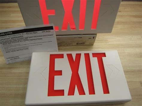 Cooper Lighting Lpx Rwh Led Ac Sure Lites Exit Light Red Stencil