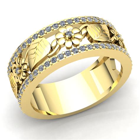 ladies wedding band with diamonds 1