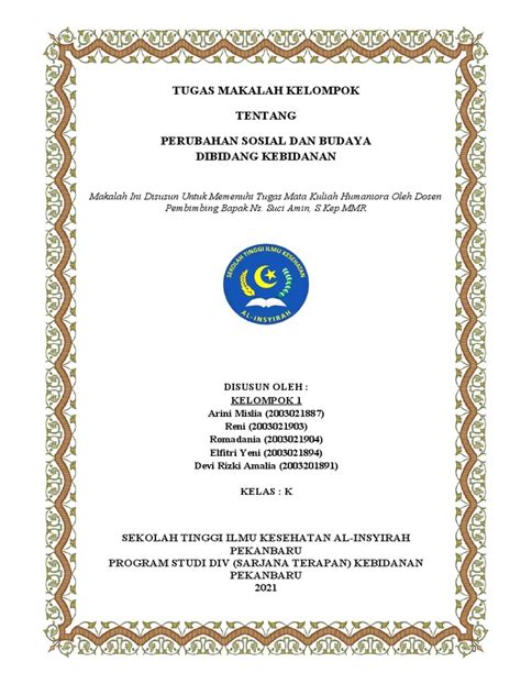 Makalah Perubahan Sosial Budaya Kebidanan Pdf