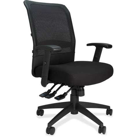 Lorell Executive High Back Mesh Multifunction Chair Black Fabric Seat