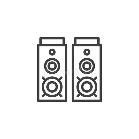 Audio Speakers Outline Icon Stock Vector Illustration Of Design Bass