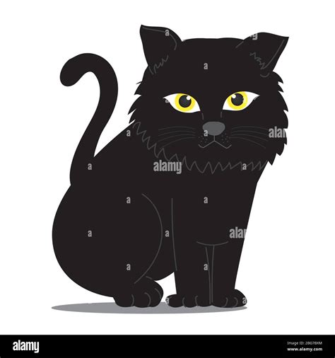 Cat Illustration Clipart A Black Cat Is Sitting Facing Her It Has