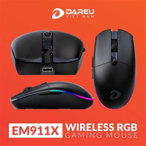 Chuột Gaming DAREU EM911 EM911X không dây RGB DareU BRAVO sensor 10