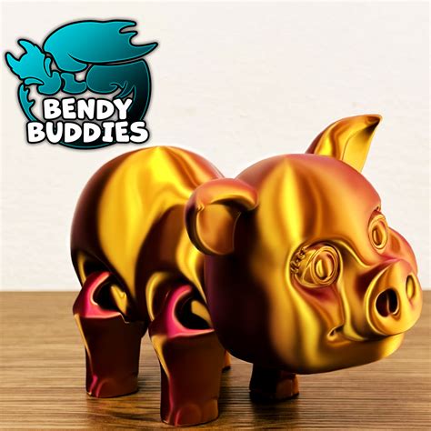 Fichier STL Pigmo Cute Pig / Swine Articulated / Print-in-Place Farm