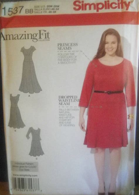 Simplicity Amazing Fit Pattern 1537 Womens Dress In Three Lengths