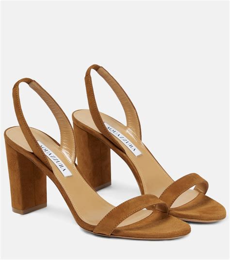 Aquazzura So Nude Block Suede Sandals Aquazzura