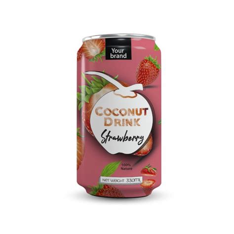 Coconut Water Strawberry 330ml Can Private Label Tan Do