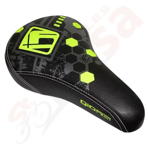 Selim Gios Bmx Preto Logo Frx Evo Amarelo Neon Cinza Gi