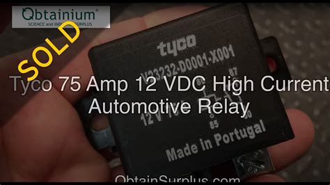 Tyco 75 12 VDC High Current Automotive Relay 40 OFF