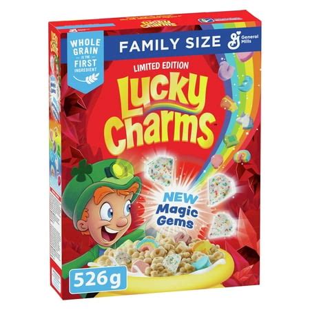 Lucky Charms Breakfast Cereal with Marshmallows, Family Size, Whole Grains, 526 g | Walmart Canada