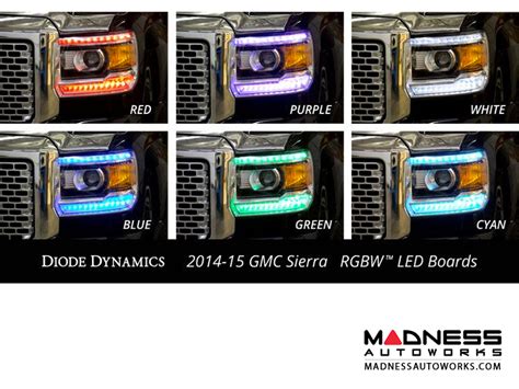 GMC Sierra Multicolor DRL LED Boards Multicolor And White