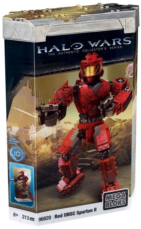 Mega Bloks Halo The Authentic Collectors Series Red Unsc Spartan Ii Set 96820 Toywiz