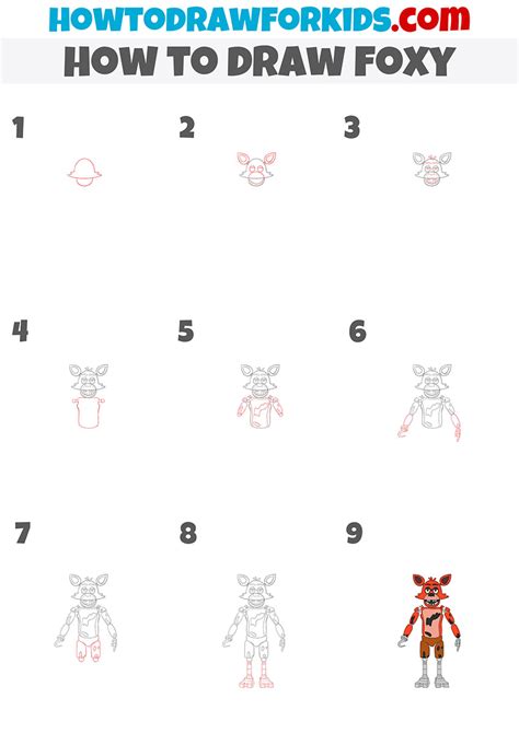 How To Draw Foxy Step By Step