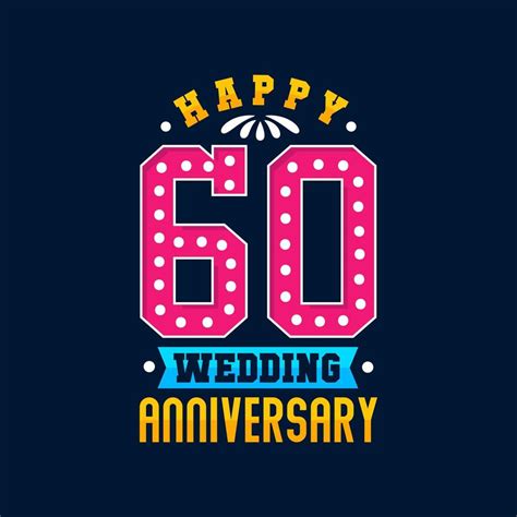 Happy 60th Wedding Anniversary celebration 9647126 Vector Art at Vecteezy