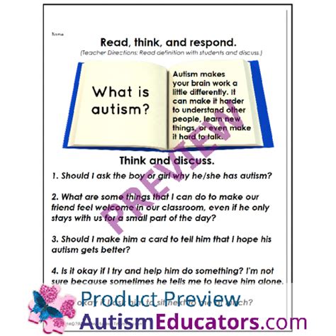 Autism Awareness Free Worksheets To Promote Understanding