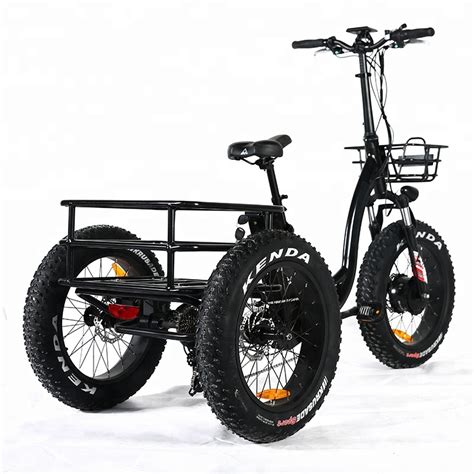 48v 500w 3 three wheel fat tire cargo electric tricycle bike for adult