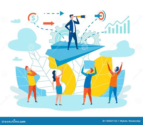 Effective Leader Team Metaphor Vector Illustration Stock Vector