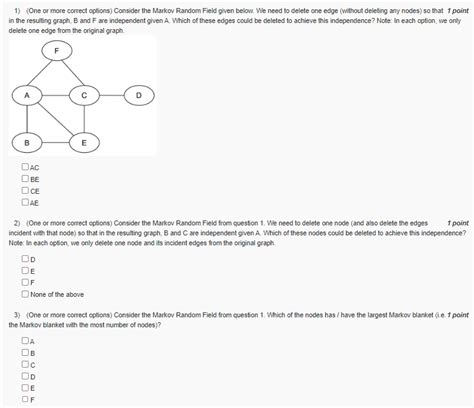 Solved One Or More Correct Options Consider The Markov Chegg