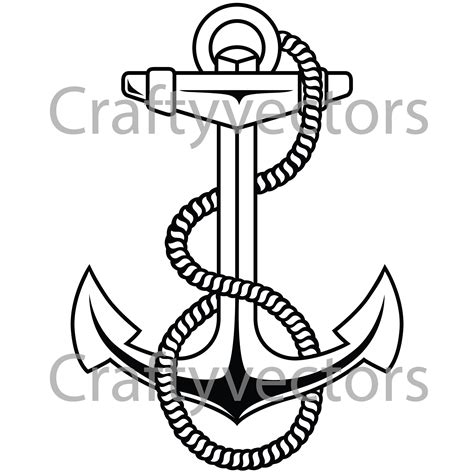 Navy Anchor Vector File - Etsy