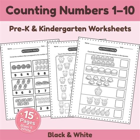 counting numbers  worksheets preschool kindergarten math