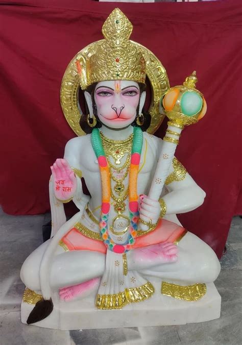 White Marble Seating Hanuman Statue Temple At Rs In Alwar Id