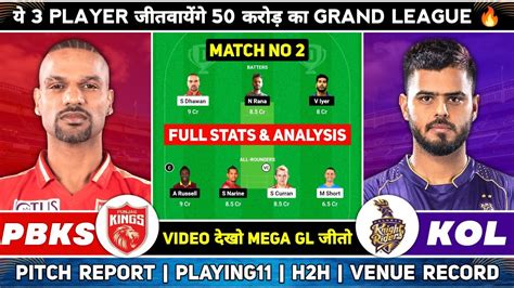 PBKS Vs KOL Dream11 Prediction PBKS Vs KOL Dream11 Team PBKS Vs KKR