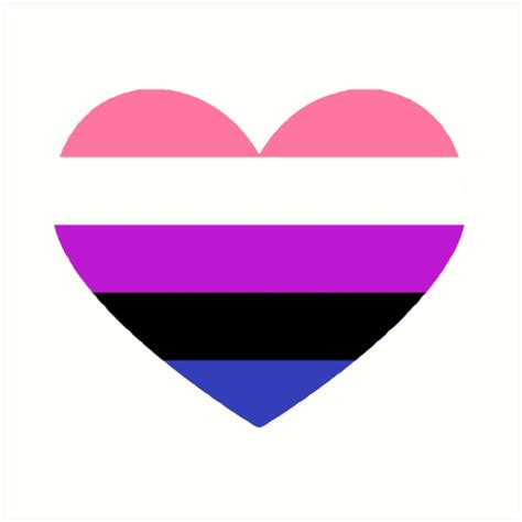 Genderfluid Heart Art Prints By Junglegoat Redbubble