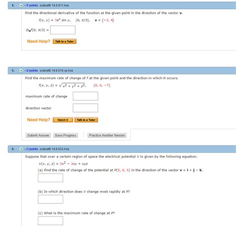 Solved Find The Directional Derivative Of The Function At Chegg