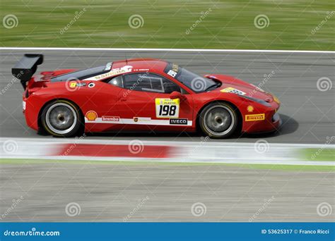 Ferrari 458 Challenge Evo Car On Monza Track Ferrari Challenge April