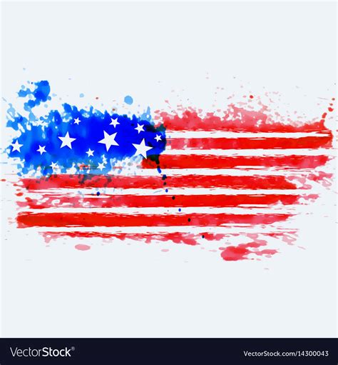 American Flag Made With Watercolor Royalty Free Vector Image