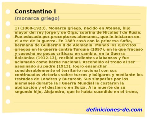 Breve biografía de Constantino I monarca griego