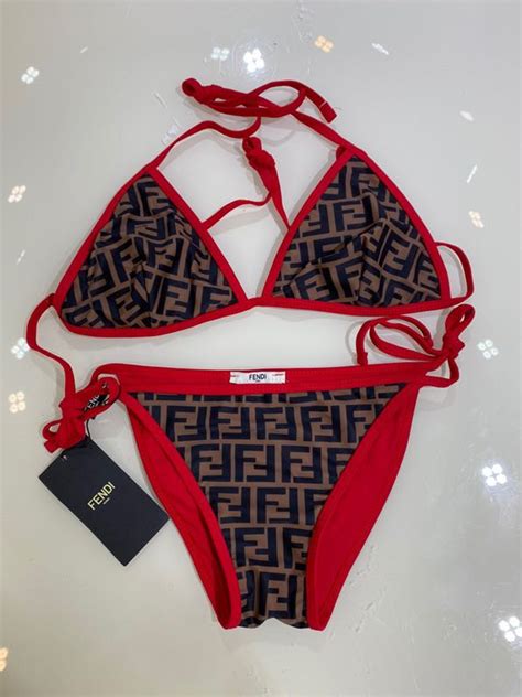 Red Brown Fendi Ff Bikini By Thongtasty London Thongtasty London