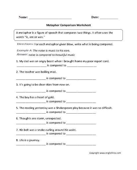 Figurative Language Worksheets