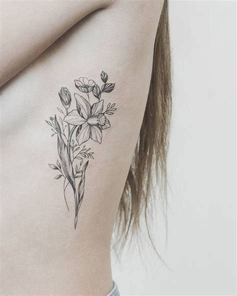 Instagram Daffodil Tattoo Birth Flower Tattoos Bouquet Tattoo