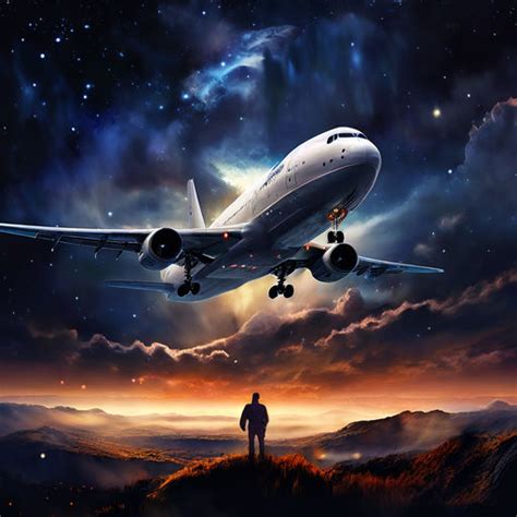 Boeing 747 majestically soaring through a night sky dotted w... by 21405焦品寧 - Playground