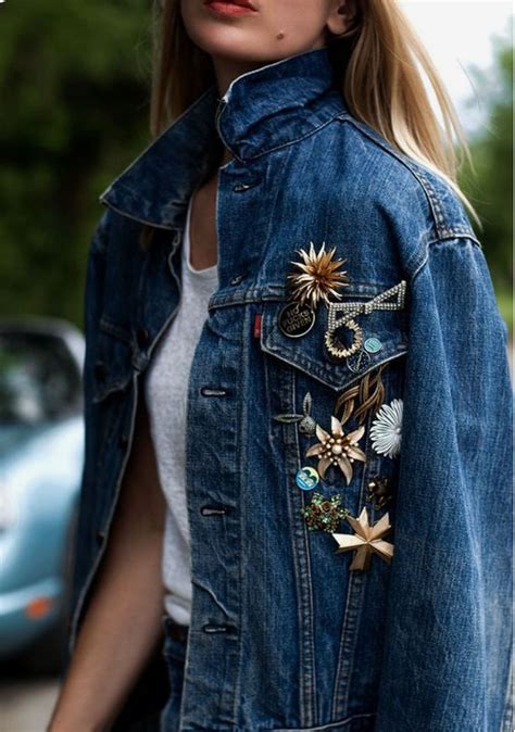 Barbaraduarte Jean Jacket With Brooches Cindy Hattersley Design