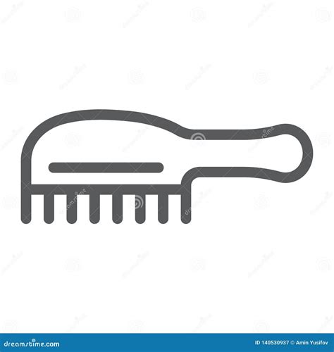 Comb Line Icon Hair And Care Brush Sign Vector Graphics A Linear