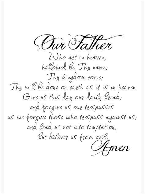 "Our Father - the Lord's Prayer" Poster for Sale by Georgias-Bible ...